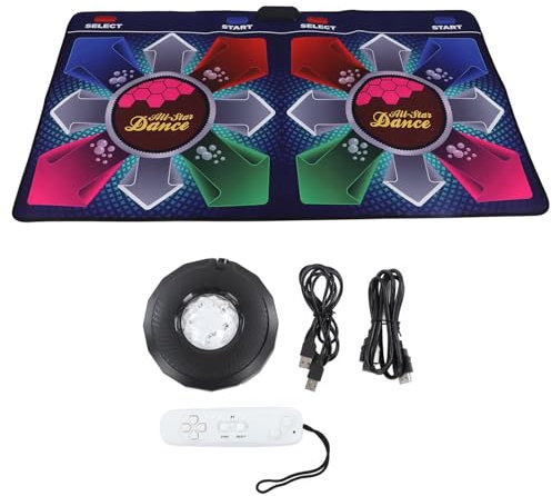 Locadence Doppelte Tanzmatte, 65,4 X 36,2 Zoll High Definition Kamera, Musikalische Elektronische Tanzmatten, rutschfeste Kabellose AR Tanzdeckenunterlage für Kinder und Erwachsene