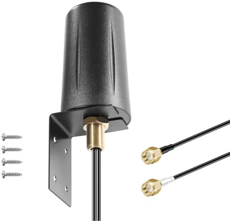 2x2 MIMO Omnidirectional Low Profile 4G LTE 5G External Antenna SMA Male Connector with 10ft Cable for 4G/5G Routers Hotspot Verizon AT&T T-Mobile Home Internet Truck and RV, Slinkdsco