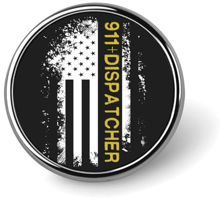 911 Dispatcher Thin Gold Line Flag Neuartige Anstecknadel, Anstecknadel, Brosche, Abzeichen, Krawatte, Schmuck, Dekor für Hüte, Jacken, Hemden