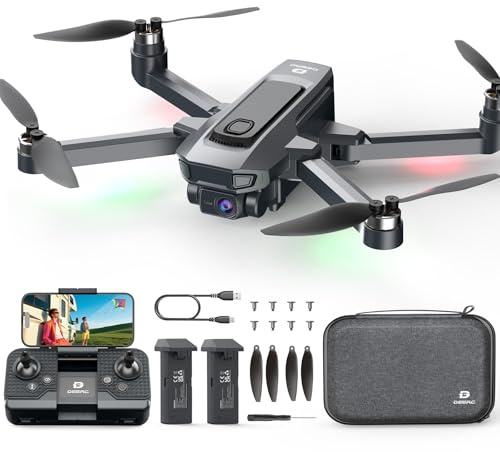 DEERC D25 Faltbare Drohne mit 1080P Kamera, RC Quadrocopter mit 5G FPV, 40 Min. Flugzeit, Optischer Fluss, Brushless Motor, 360° Flip, 3 Geschwindigkeiten, Geschenk für Anfänger & Jugend