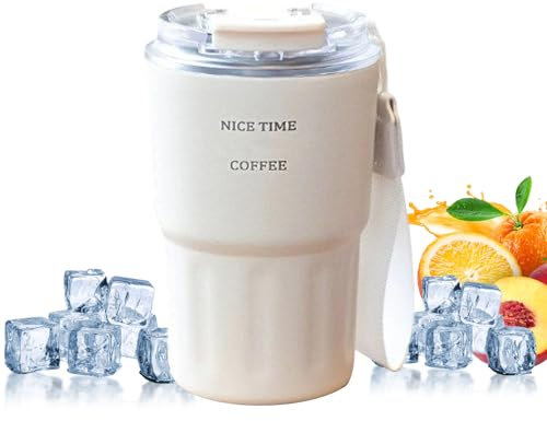 Riaisttd Tumbler with Straw, 360ml Travel Mug, Hot Cold Retention Cup, 2.76x2.76x5.71 Inches, Spill-Resistant Lid Design, for Daily Commute, Outdoor Activities, Gym, Sports, Travel Use
