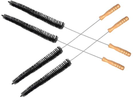 CLISPEED 4Pcs Long Handle Washer Dryer Cleaning Brush Multi Functional Scrubber for Washing Machine Drum Dryer Duct Radiator Soft Bristles for Gentle Cleaning