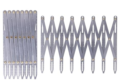 Nählehre Abstandshalter, Nählehre Metall, Abstandshalter mit Knopfführung | Aluminium Erweiterbares Nählehres, Nähsteiger Verstellbart für Falten, Abstände markieren & Knopflöcher