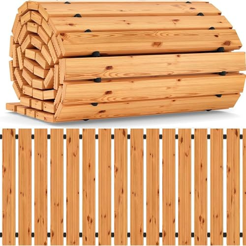 Holz Gartenweg Rollweg Holzweg Gartenweg Gehweg Trittplatten Gartenweg für Garten 366x43cm Hinterhof Ausrollbarer Holzweg