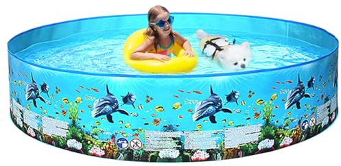 Piscine pour Chien Pliable - Grande pataugeoire en PVC épais - Extra Large - Piscine pour Pliable en Plein air - Pataugeoire Portable antidérapante (152 x 25/183 x 38 cm)
