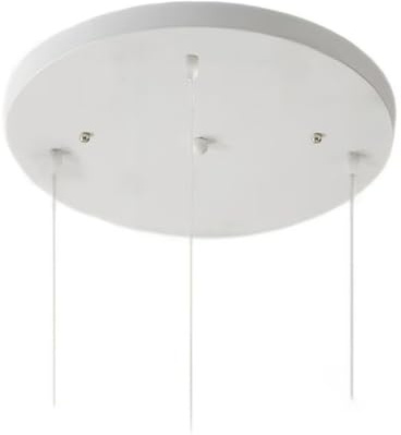 3 Loch Baldachin Lampen Weiß, 35cm Rund Deckenbaldachin, Metall Lampenabdeckung, Kabelabdeckung Deckenrosette Decke Lampenschirm, Deckendose Lampenbaldachin Kit für Hängeleuchte Deckenleuchte