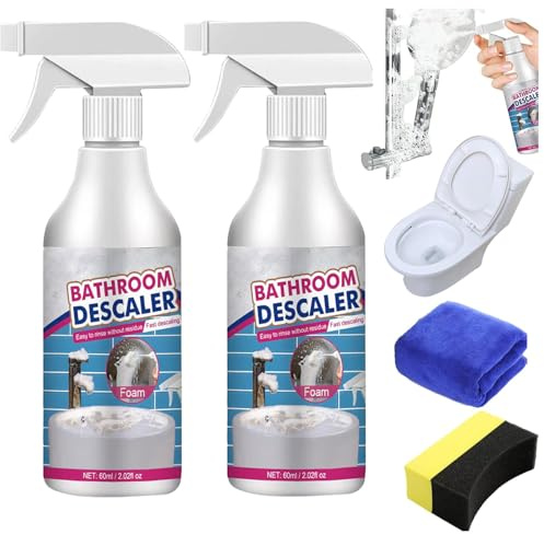 Reiniger für hartnäckige Flecken, 2026 Neuster Bathroom Descaler, Badreiniger Schaum, Multifunktional Duschreiniger gegen Kalkablagerungen für Glas Kanalisation Toiletten (2 Pcs)