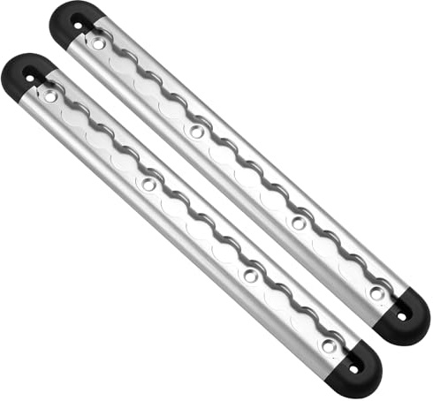 Idong 2 Stück Aluminium Airlineschiene mit 4 Endkappen, 30cm Befestigungsschiene zur Ladungssicherung, Zurrschiene für Anhänger, PKW, LKW, Camper, Wohnmobil, Halbrund Profil Silber Eloxiert