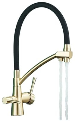 360° Rotating Black Chrome Kitchen Faucet 3Way Water Filter Tap Purification System Kitchen Sink Faucet with Builtin Water Filter Stylish & Functional Design