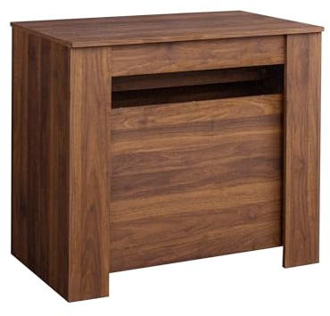 HOMBIX Extendable Dining Table, Transformer Folding Console Table for 10-12 People, Space Saving Dining Room Table for Apartments & Homes, Walnut