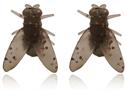 QLYOVWE Boucles d'oreilles à tige réalistes en forme de mouche 3D pour femme - Unique et drôle - Noir, Medium, Résine, Pas de gemme