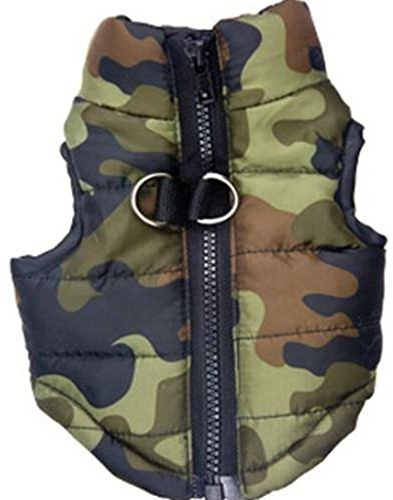 Baumwolle Hundemantel Winterjacke Camouflage Weste für Hunde, Warme Haustierbekleidung für Herbst und Winter, Größe M- S Camouflage