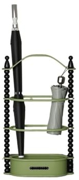 zhongqunli Umbrella Holder, Vintage Hollow Out Umbrella Stand Organizer for Home Entryway, Front Door, Entry Hallway - Decorative Holder Storage Rack for Walking Stick Canes(Green)