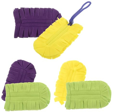 IWOWHERO Recambios de Plumero Reutilizables para Limpieza Seca y Húmeda, Cabezales de Tela de Microfibra Multicolor, 6 Unidades para Polvo en Persianas, Muebles y Automóviles