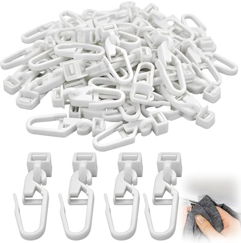 YIPFEN 50 piezas ganchos de plástico para cortinas, no envejecen, click deslizantes, colgar