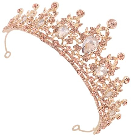 JOINPAYA Diadema de Boda Tiara de Pedrería Brillante, Aleación Resistente, Color Champán, Accesorio Elegante para Novia y Fiesta, Tocado para Cabello de Mujer, Adorno Nupcial Sofisticado