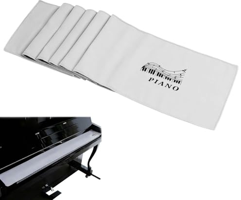 HUILLIGHT Copertura Antipolvere Copritastiera Pianoforte 88 Tasti in Tessuto Felpato Elastico Protezione Tastiera Pianoforte Anti Polvere Copritastiera Universale Nero