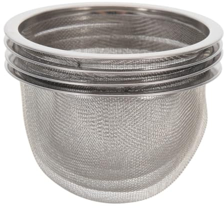 EXAOMBLE Filtre à Thé en Acier Inoxydable à Mailles Fines Lot de 4 pour Théière Diamètre 8,2 CM Accessoires pour Infusion
