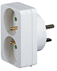 Legrand - Adaptateur pour branchement de 2 fiches 2P+T 16A sur une prise 20A - 090038