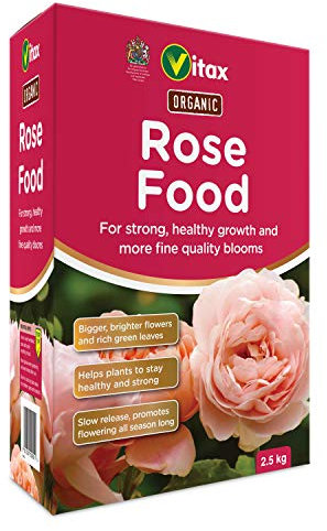 Vitax Organic Rose Food, Specially Tailored Nutrient Mix, Slow Release, 100% Organic, For Healthy Leaves And Bigger Blooms Of Flowers- 2.5Kg