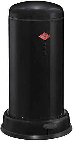 WESCO Poubelle Baseboy en Acier Inoxydable de Couleur Noire avec Un Volume de 20 litres - avec pédale - 38 x 38 cm