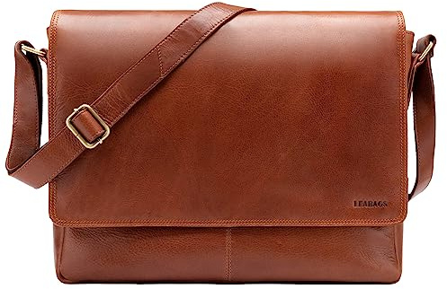 LEABAGS Oxford Laptoptasche Leder 15 Zoll Herren Damen Echtleder