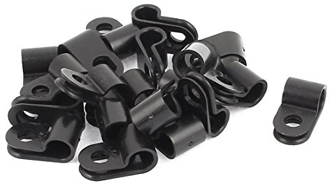sourcing map Kabelschelle für Kabelschläuche mit 6 mm Durchmesser, Kunststoff, Schwarz, 20 Stück