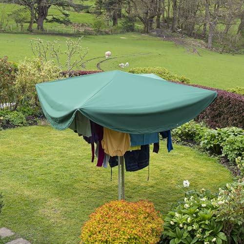 Chimney Sheep Large Laundry Mac Rain Cover for Laundry on Rotary Dryers with Telescopic Prop | Fits Rotary Dryers 3m and Larger, Leave the Washing Out Through a Shower, Guards It From Rain Bird Mess and Sun