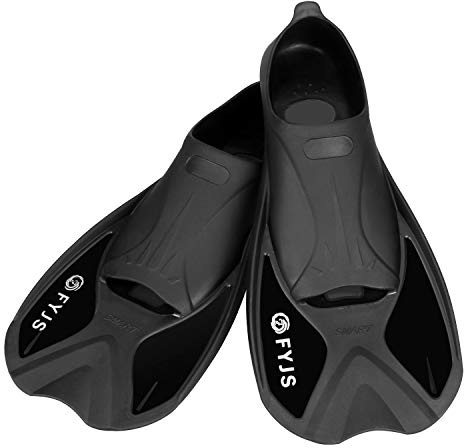 FYJS Short Swim Fins with Comfortable Full Foot Pocket Travel-Size for Snorkeling and Scuba Diving