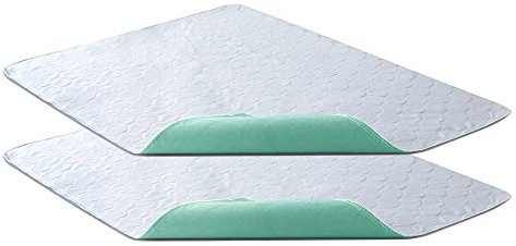 Bedecor Traverse Letto Anziani Lavabili 86x132 cm - Set di 2, Traversa Impermeabile Assorbente 4 Strati, Telo Impermeabile Letto Singolo e Matrimoniale, Traversine Neonato Fasciatoio, Verde