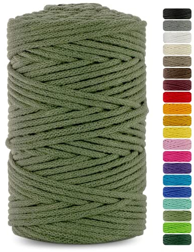 Netuno 1x Kordel 5mm Khaki 100m für Schmuck & Untersetzer | Flechtkordel mit Naturkern · hochwertig & reißfest – für Makramee, Basteln, DIY-Deko & Häkeln