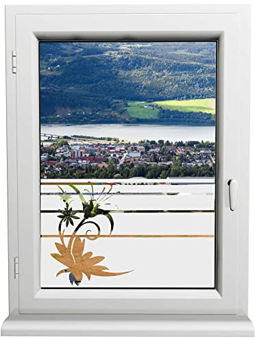 INDIGOS UG - Glasdekorfolie - Lilienblume - Sonnenschutz H50Line - Sichtschutzfolie - Fensterfolie - für die Küche, Bad ans Fenster, Sichtschutz - selbstklebend - matt