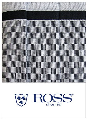 Ross 3er Pack Zwirn Halbleinen Geschirrtücher Karo schwarz, 50x70 cm