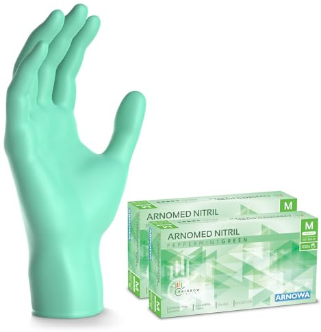 200x ARNOMED® Einweghandschuhe Türkis, Nitril Handschuhe M | Einmalhandschuhe, Nitrilhandschuhe puderfrei, Gummihandschuhe Einweg, Schutzhandschuhe, Handschuhe Nitril in XS, S, M, L, XL