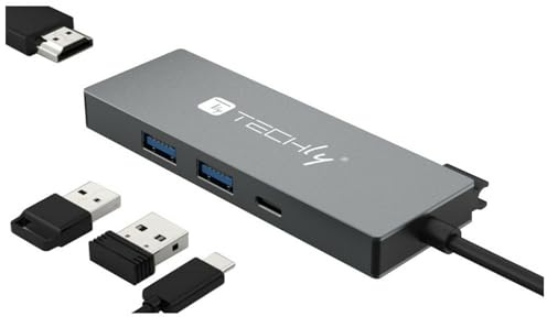 Techly 366952 Docking Station USB3.2 Type-C™ a 3 Porte USB e 1 HDMI Grigio