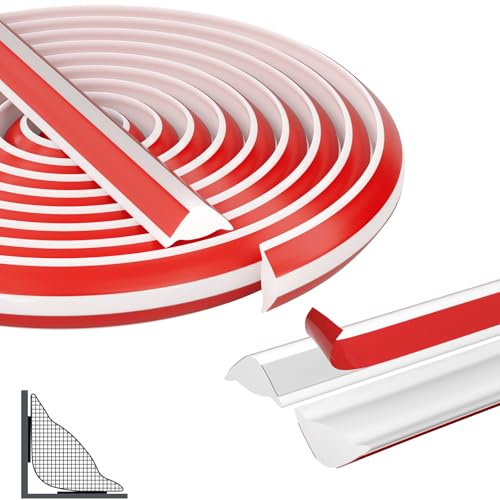 Flexible Zierleiste Selbstklebender Deckenleisten, Dreieck Winkelleiste Zierleiste für Fliesenkanten Decken und Wandübergang,Abschlussleiste Küchenarbeitsplatte für Wandkanten(6M(13×19mm）)