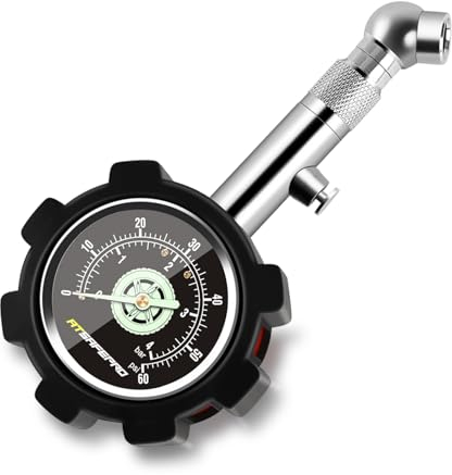 ATsafepro Reifendruckprüfer Geeicht 4Bar 60Psi, Analog Auto Luftdruckprüfer ANSI B40.1 genau mit 1.5 Glow Zifferblatt, professionelle mechanische Reifendruckmesser für Motorräder, Auto,SUV
