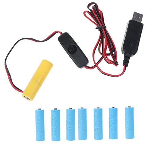 QC3.0 USB a 6 V 9 V 12 V AA eliminador de batería puede reemplazar 4-8 pilas AM3 LR6 AA ajustar voltaje cable de fuente de alimentación