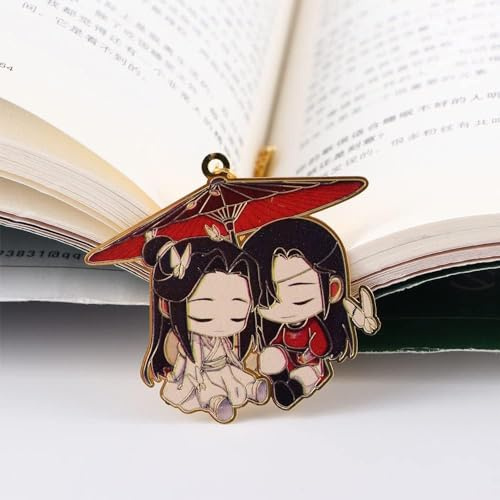 Chinese Style Tassel Book Markers Pagination Mark Mo Dao Zu Shi Grandmaster of Demonic Cultivation Wei Wuxian LAN Wangji Metal Hollowing Bookmark Office Supplies (Multicolour)
