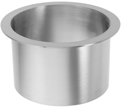 OUNONA Countertop Trash Lid Stainless Steel Round Recessed Trash Bin Cover for Desktop and Worktop Hidden Space-Saving Design Easy to Install 1 X Ring 5.91 X 4.72 X 3.15 in