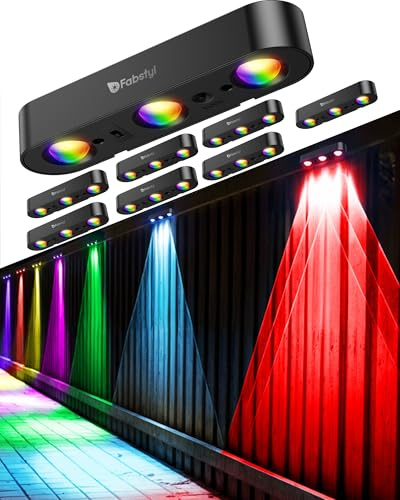 FabStyl Solar Fence Lights Outdoor Garden, 8 Packs RGB Wall Light Outdoor Solar Powered Super Bright with 10 Colour Modes & Sync Function Garden Lights for Patio, Yard, Pathway, Post Decoration