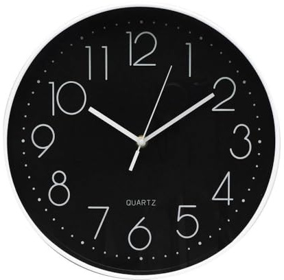 Levitantes Reloj de Pared Blanco y Negro, 30 cm, Movimiento Continuo, Ideal para Decorar y facilitar la gestión del Tiempo.