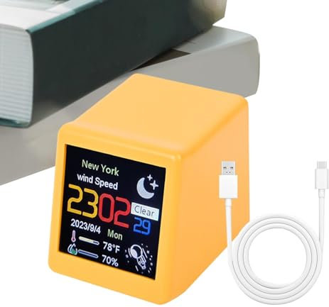 Streysisl Decorazione desktop Smart Weather, stazione meteorologica Smart Wifi | Stazione meteorologica digitale,Previsioni meteo con schermo a colori multifunzione per temperatura, umidità