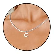 14K Vergoldet Kette Damen mit Buchstaben Geschenke für Frauen Mädchen | Halskette mit Buchstaben A-Z Necklace Women Anhänger Buchstaben Kette Silberkette Goldkette