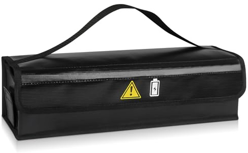 WIYETY Ebike Akkutasche Akku Tasche Feuerfest Bis 1000°C ebike Akku Tasche, Wasserdicht & Explosionssicher Lipo Safe Bag für Lagerung Transport Aufladung für Lagerung, Transport und Aufladung(Groß)