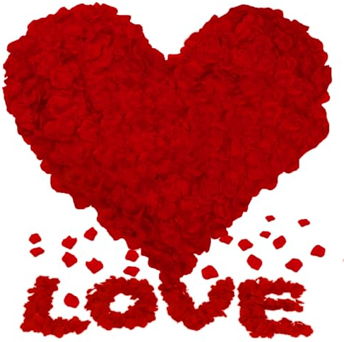 mauepersu 4000 Stück Künstliche Blätter Für Rosen, Künstliche Rosenblätter Rot - Valentinstag, Rosenblätter Hochzeit Zum Streuen, Valentinstag, Den Tischaufsatz, Geburtstag, Romantische Atmosphäre