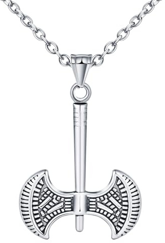 INFINIONLY Hommes Colliers Hache en Acier Inoxydable Pendentif Créatif Collier Amulette Hip Hop Bijoux Fantaisie Adolescents Accessoires Décoration