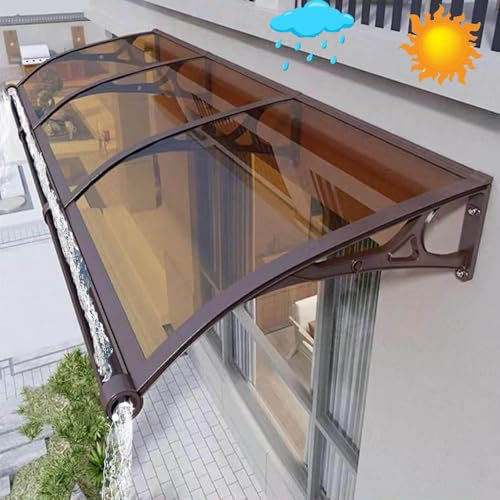 Generisch Vordach für Haustür,Vordach Haustür Überdachung,Uv-Beständige Eingangstür Vordach,Vordach Haustür mit Seitenteil,Halterung aus Aluminiumlegierung,Für Türen und Fenster,150x230cm/59 x91
