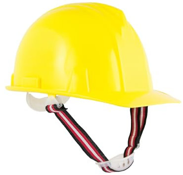 Casco de Obra Amarillo HDPE homologado – Casco de Seguridad para Trabajo en construcción, Ligero y Ajustable, Ideal para protección Laboral en Obras y entornos industriales