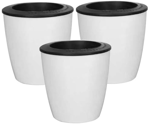Selbstbewässerungstöpfe für Innenpflanzen, 3 PCS 4,3 Zoll Selbstbewässerungsplanter mit Innen Topf, Harzkräuter Pflanzer, dekorative Gartentöpfe für Blumen, Kräuter, afrikanische Veilchen